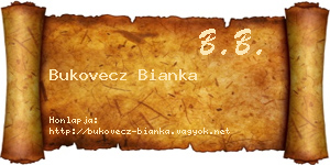 Bukovecz Bianka névjegykártya